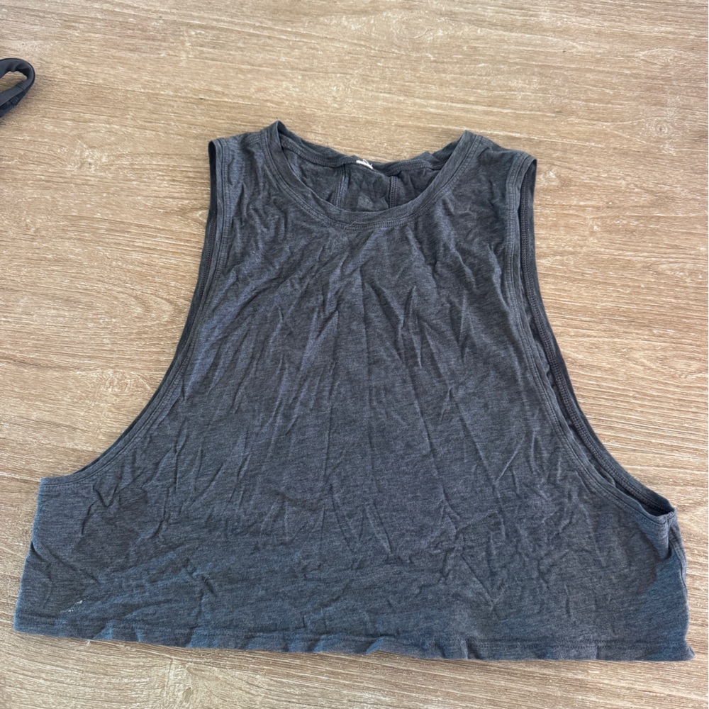 lululemon athletica Charcoal Gray Cropped Muscle Tank